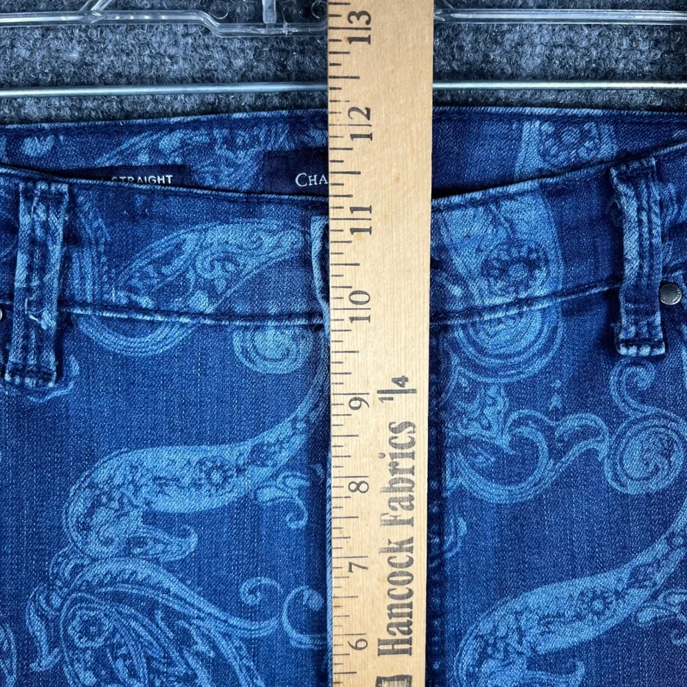 Charter Club Lexington‎ Straight Jeans Men 14 Blue Paisley Printed Denim Pants